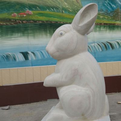 小兔子石雕動物雕塑